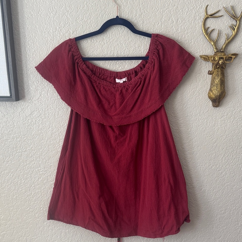 Wishlist Deep Red Off-Shoulder Blouse